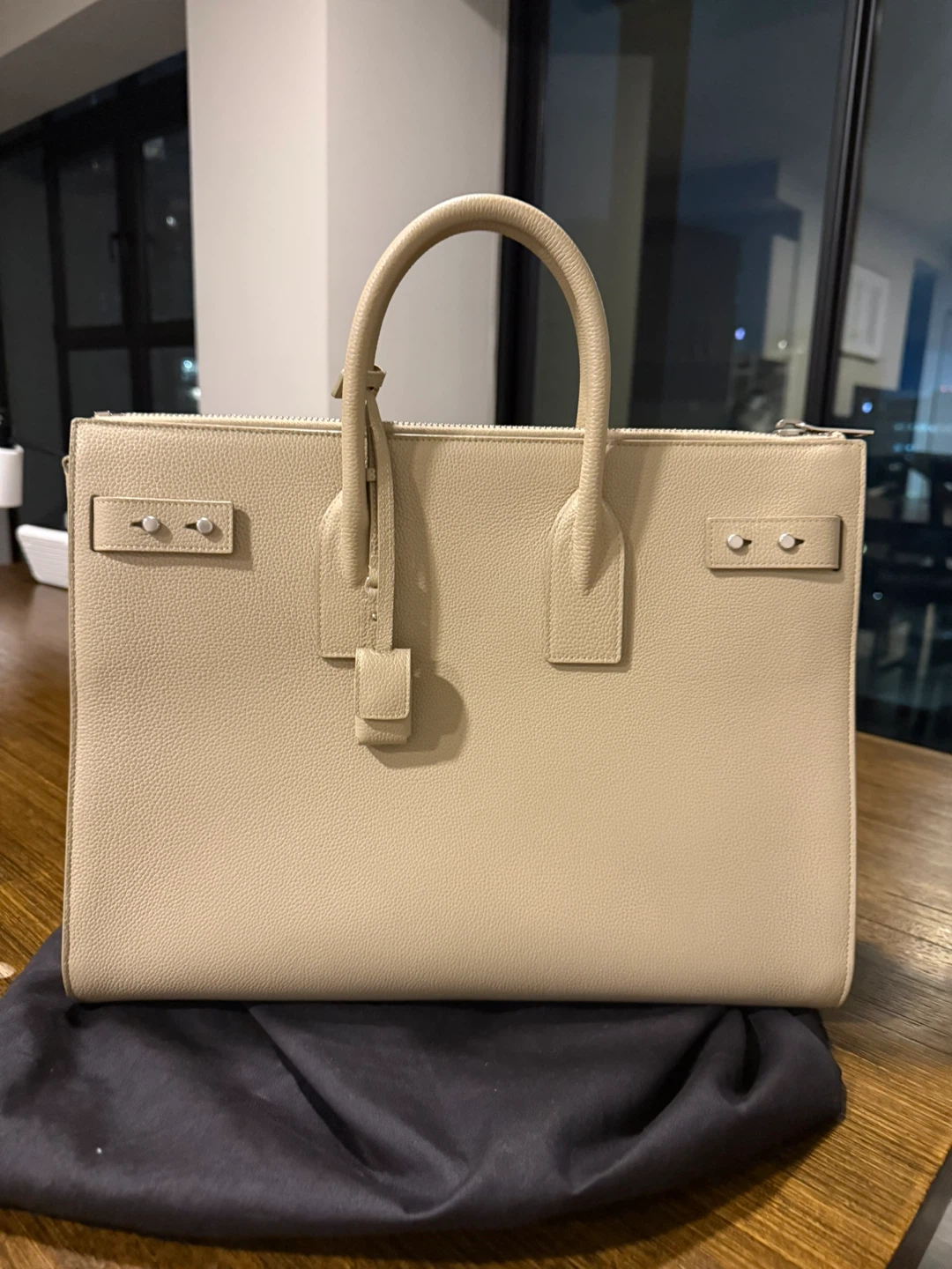 Brand New Saint Laurent Sac de Jour Beige Medium