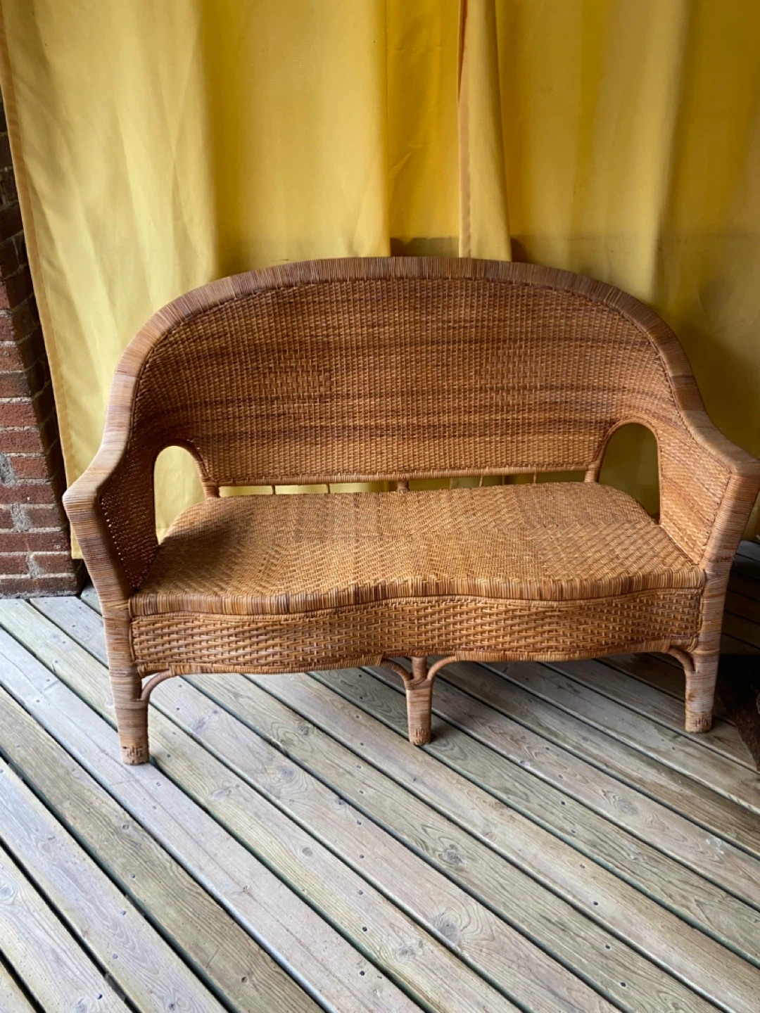 Wicker Loveseat and Coffee Table Set - photo 2