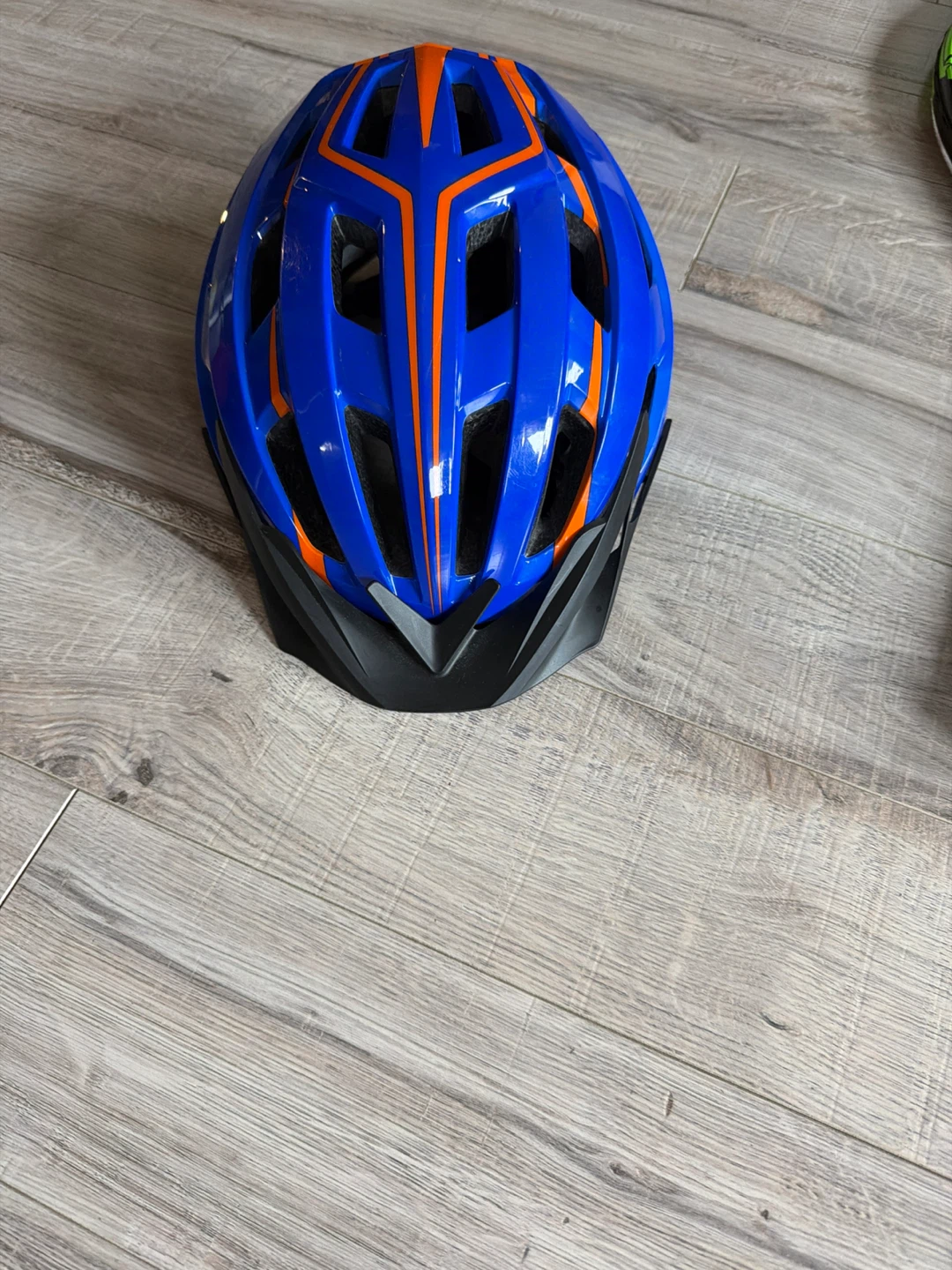 Youth Blue and Orange Bicycle Helmet