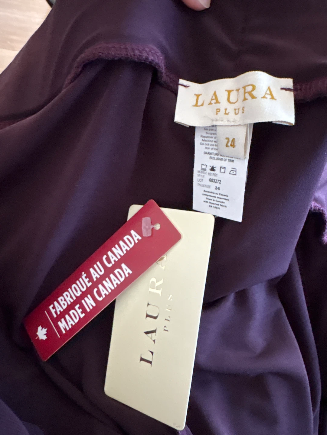 Brand New Laura Plus Women's Purple Wide Leg Pants Size 24 - photo 5