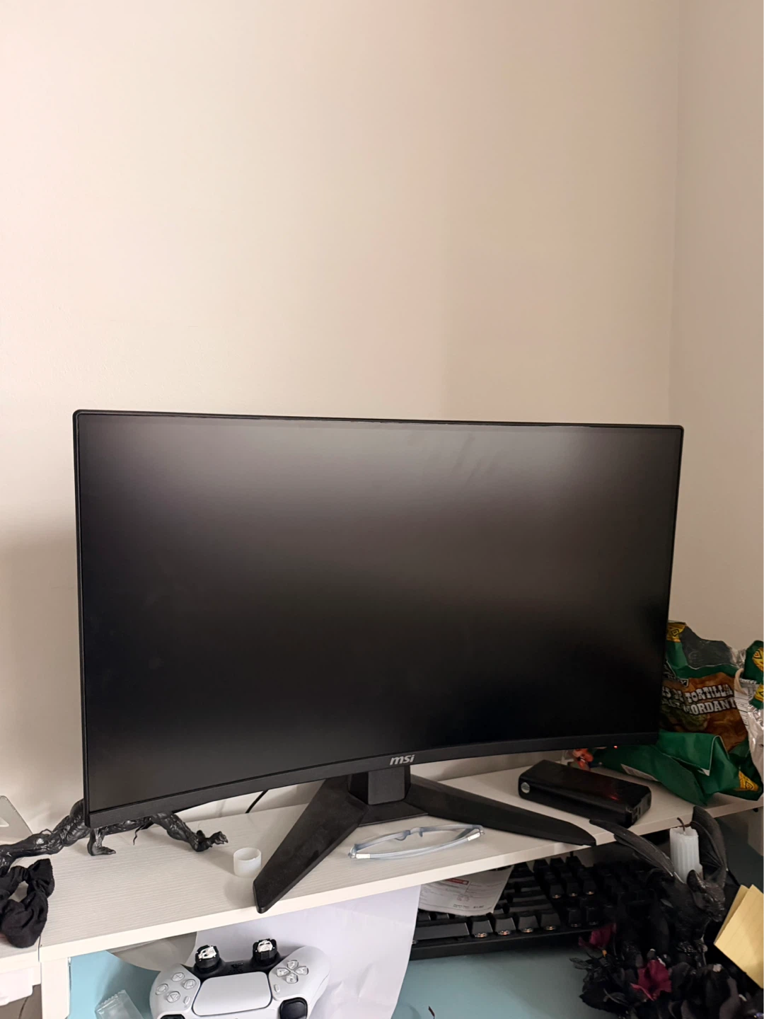 MSI 27” Curved Gaming Monitor + RGB Desk (Like New)