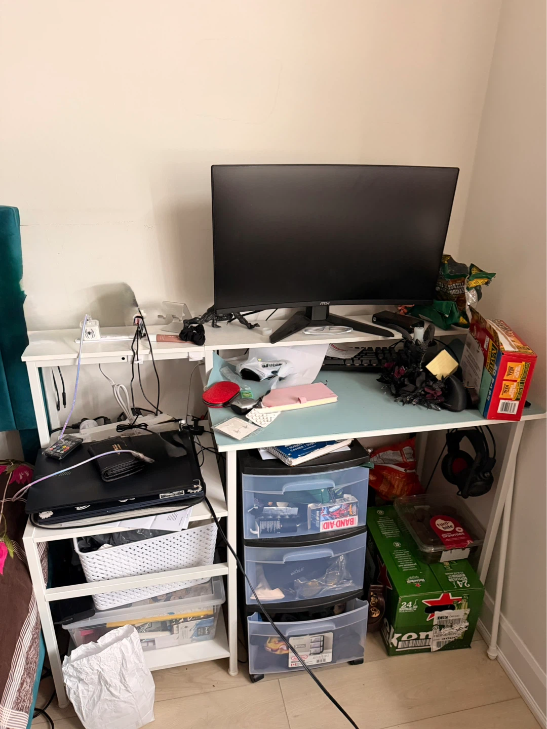 MSI 27” Curved Gaming Monitor + RGB Desk (Like New) - photo 3