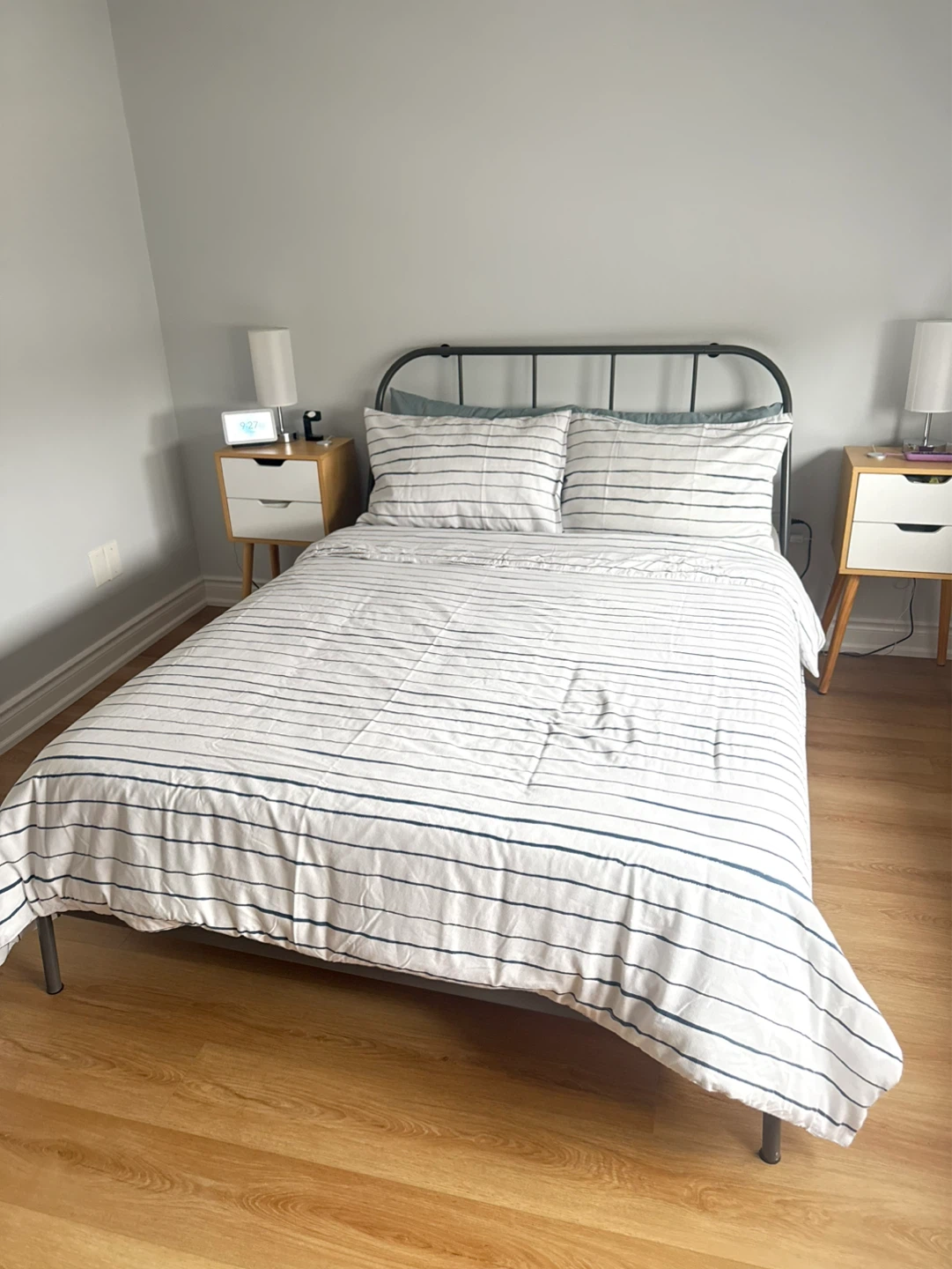 IKEA KOPARDAL Bed Frame (Gray) with Luroy Slats