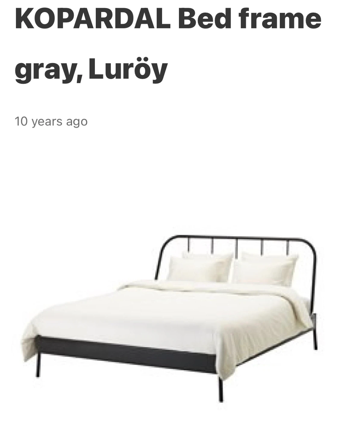 IKEA KOPARDAL Bed Frame (Gray) with Luroy Slats - photo 5