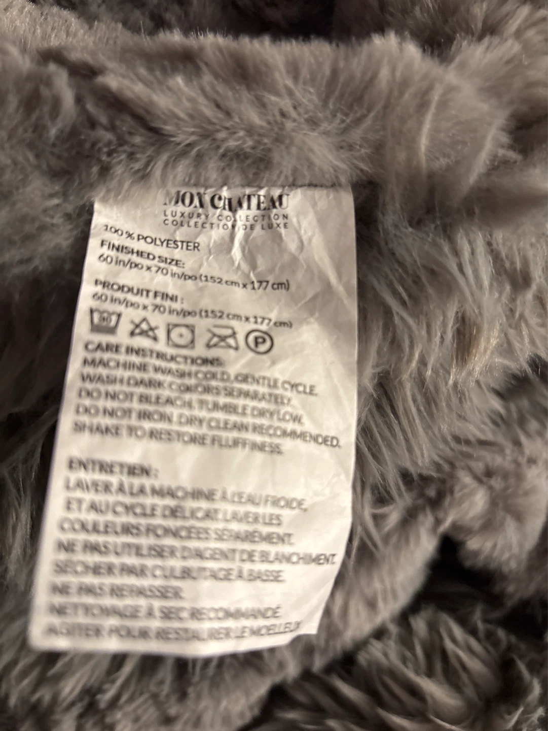 NWOT Mox Chateau Grey Throw 60" x 70" - photo 2