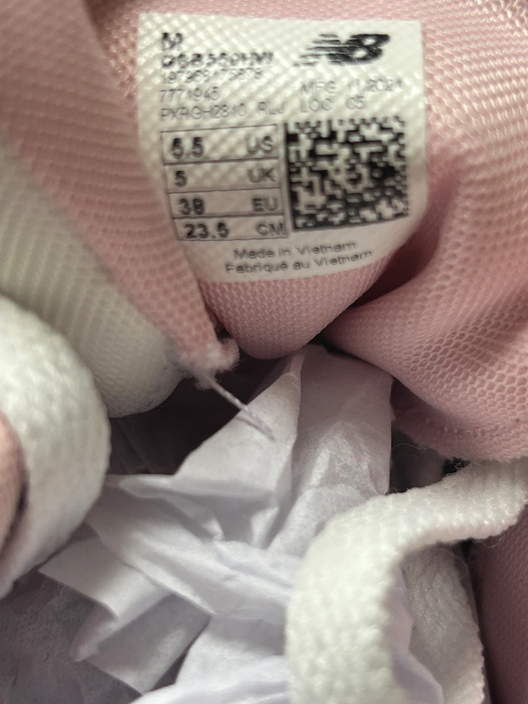New Balance 550 Kids White Pink  Sneakers - photo 5