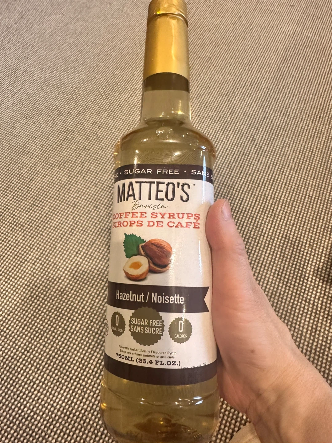 Matteo's Sugar-Free Hazelnut Coffee Syrup