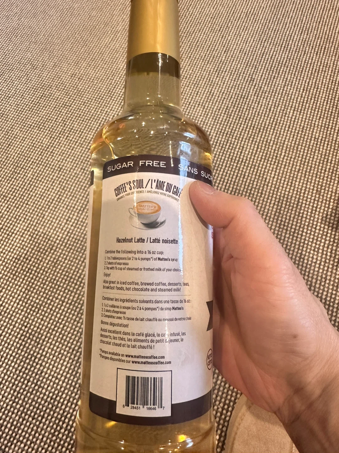 Matteo's Sugar-Free Hazelnut Coffee Syrup - photo 2