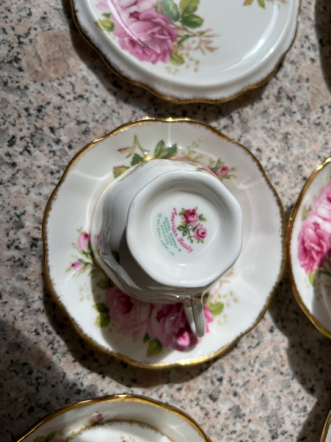 Royal Albert "Rose Confetti" Teacup Set