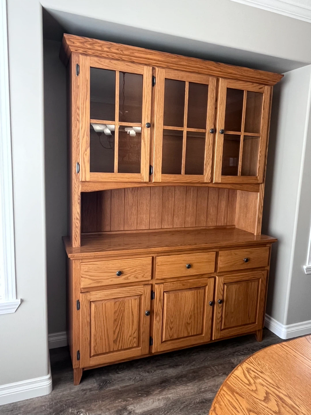 Oak Hutch and Buffet