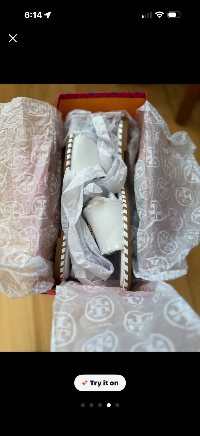 Tory Burch White Leather Slides & Handbag Set - photo 4