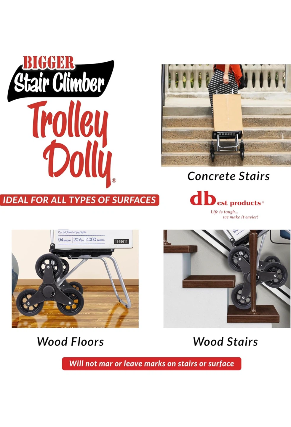 Trolley Dolly Stair Climber Shopping Cart with Bag - photo 3