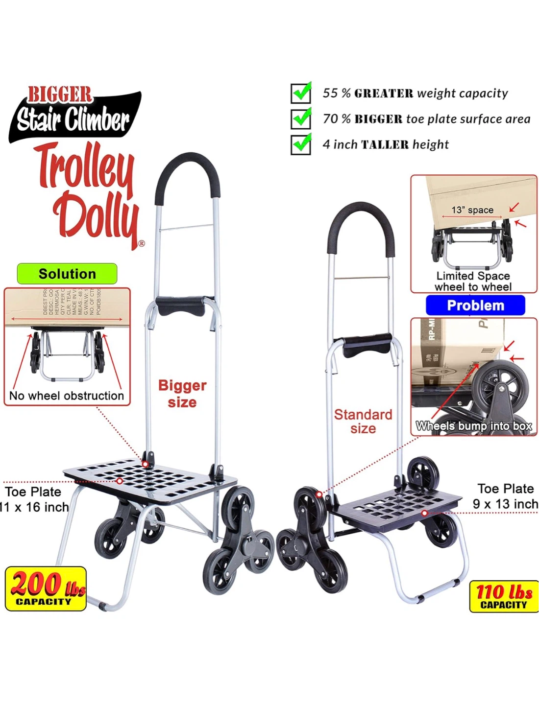 Trolley Dolly Stair Climber Shopping Cart with Bag - photo 5