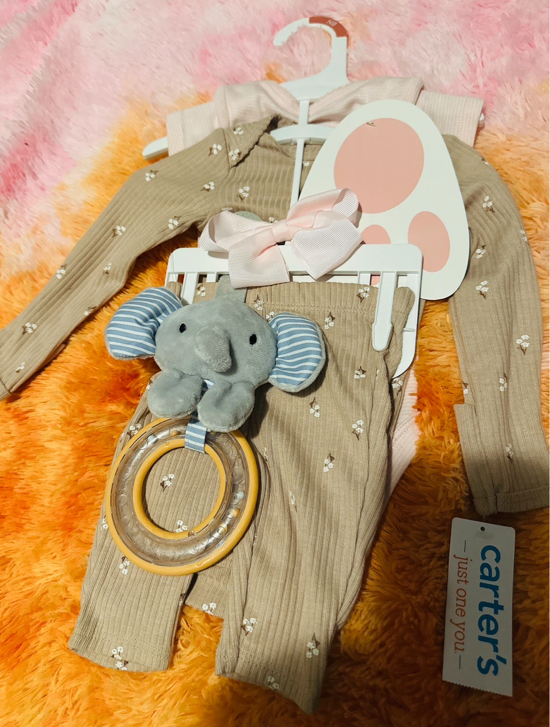Carter's Baby Girl Elephant Outfit Set NB