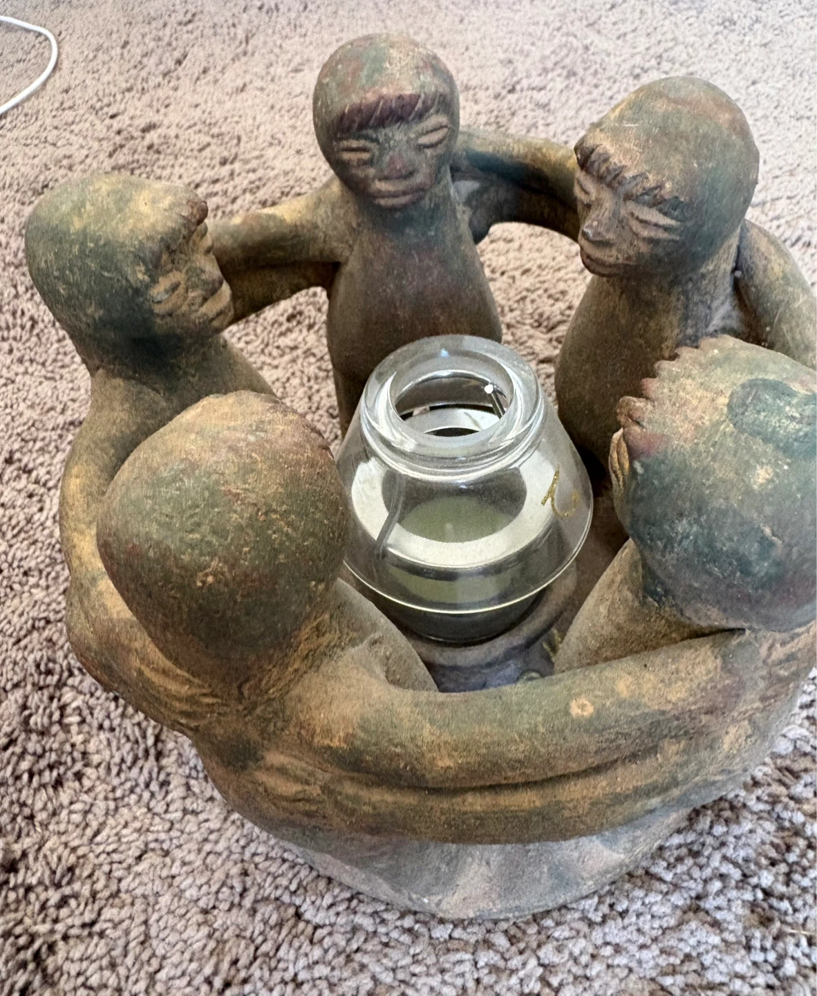 Vintage Folk Art Candle Holder with Figures - photo 4