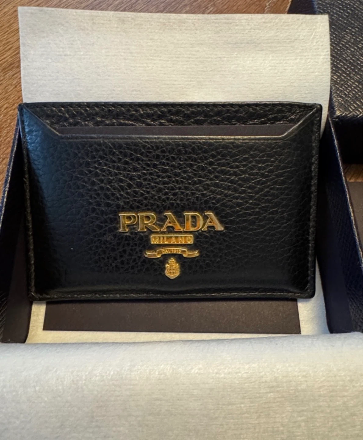 PRADA Vitello Grain Card Holder - Black - photo 2