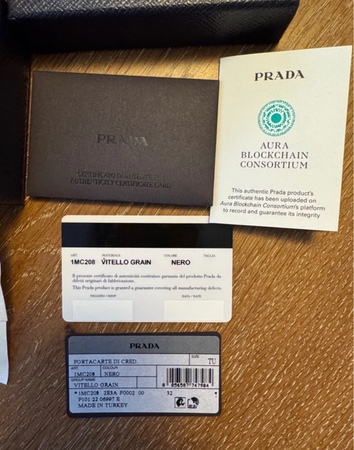 PRADA Vitello Grain Card Holder - Black - photo 4