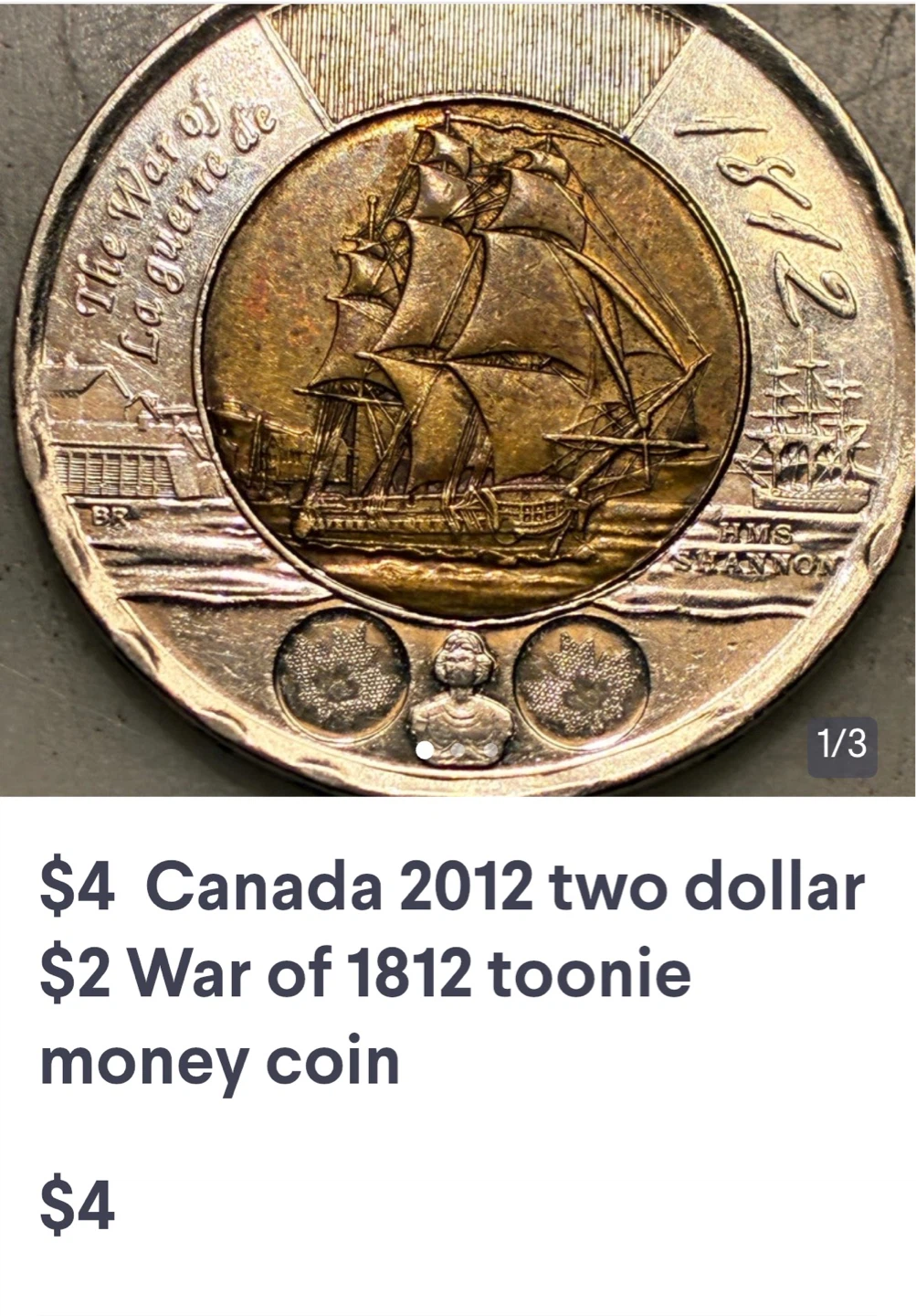 $4 Canadian coins money Canada toonies silver