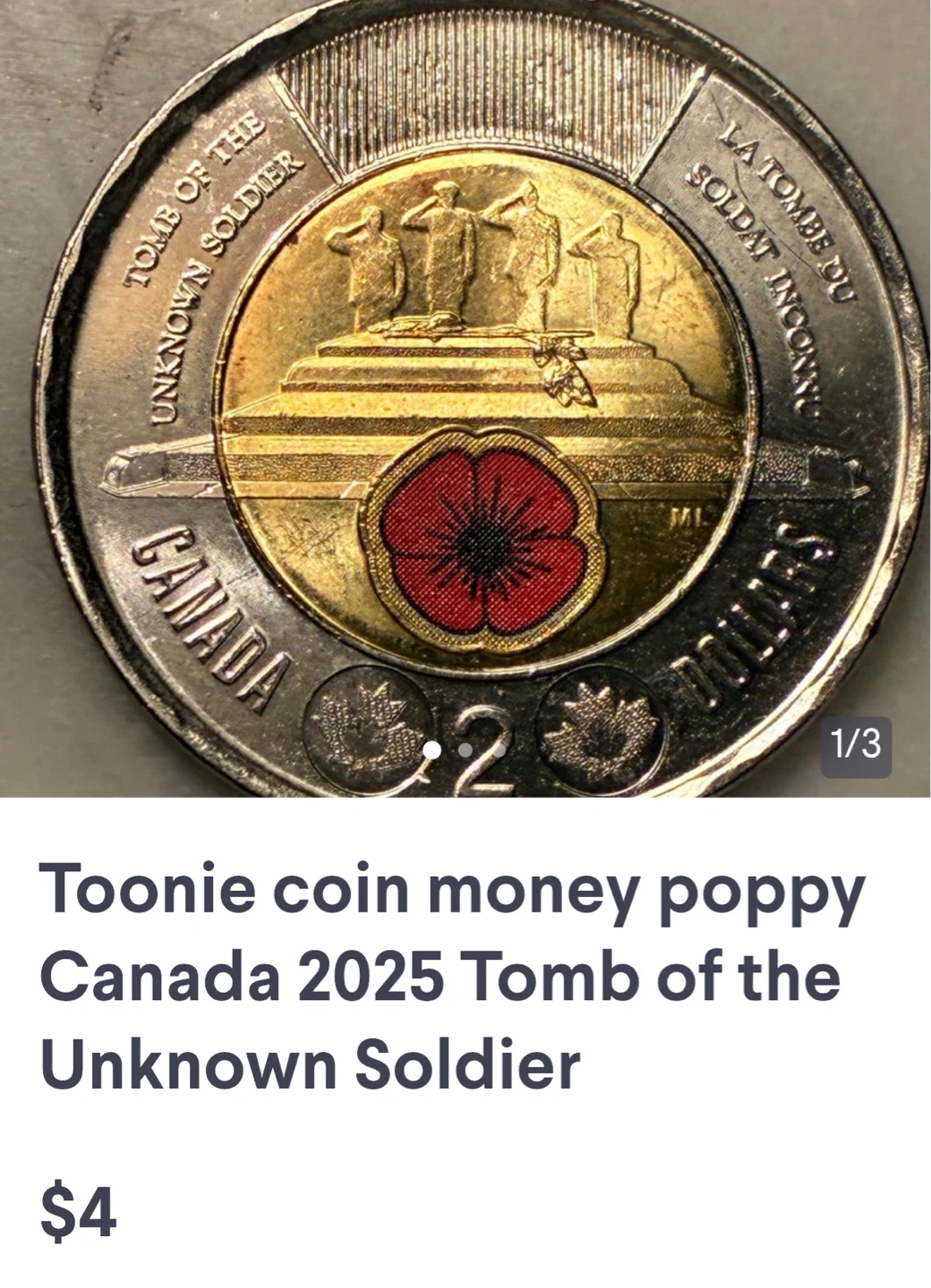 $4 Canadian coins money Canada toonies silver - photo 2