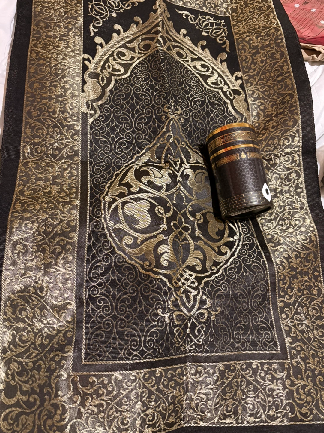 Islamic Prayer Mat with Cylindrical Container