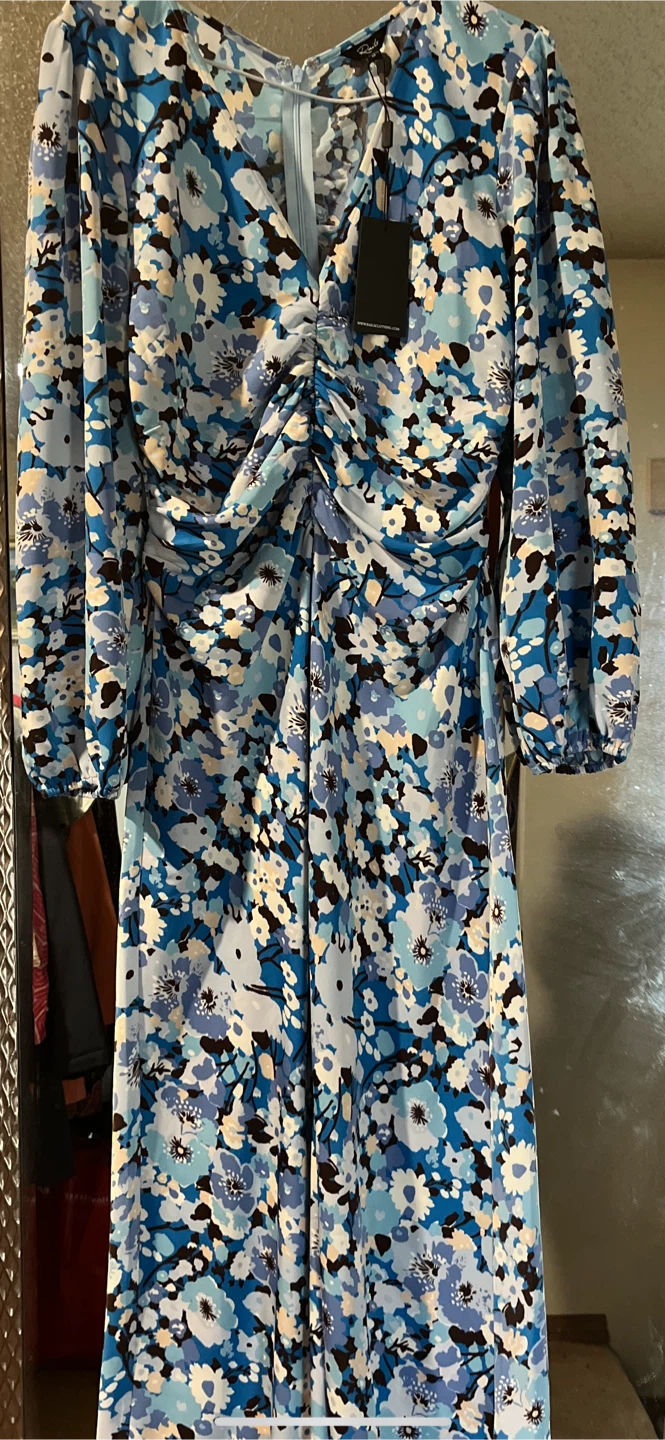 Rails Floral Ruched Midi Dress