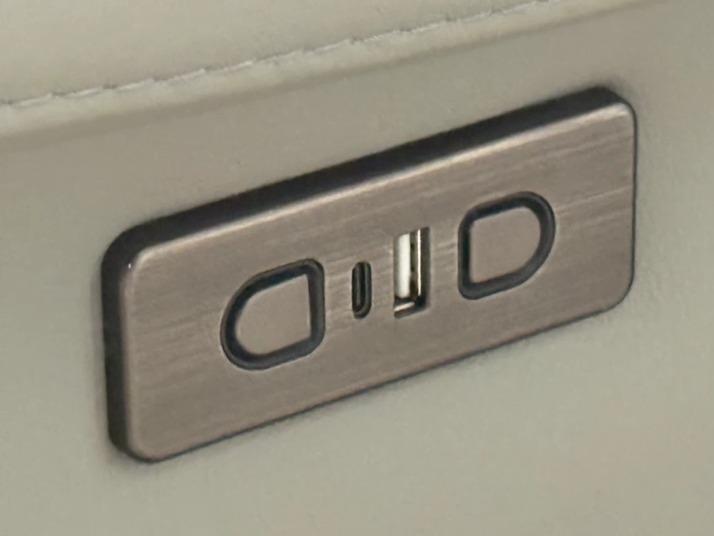 Grey Leather Reclining Sofa with USB Ports - photo 5