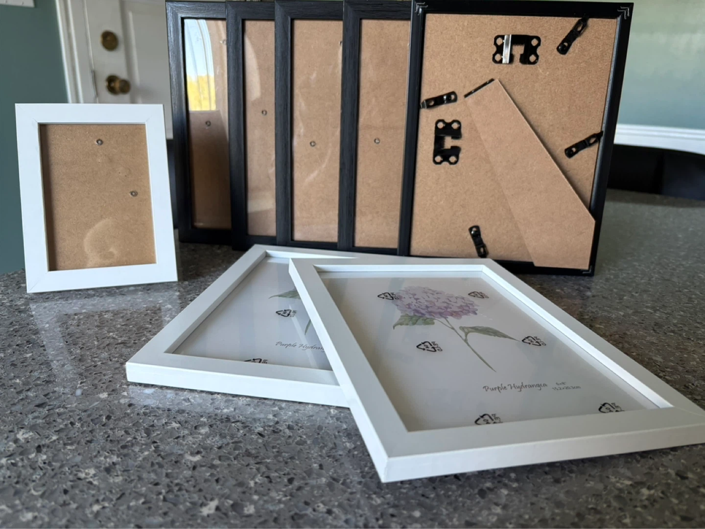 Lavezee 6x8 Picture Frames, 5 Black and 2 White