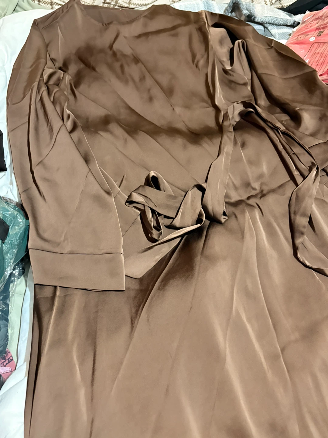 Brown Satin Robe - Size M - photo 3