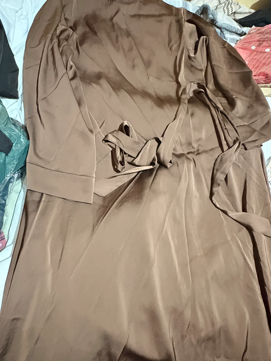 Brown Satin Robe - Size M - photo 4
