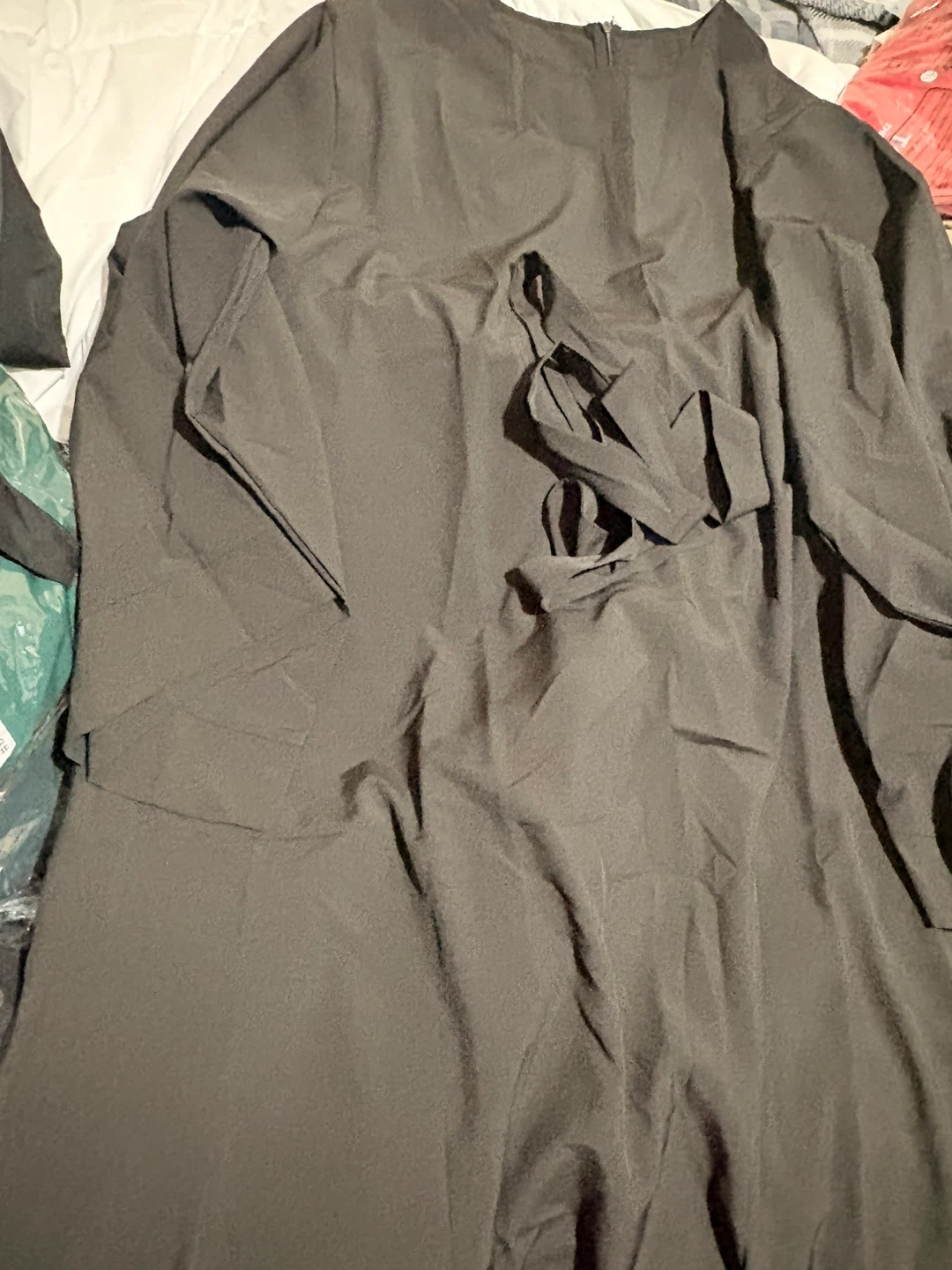 Black Flowy Maxi Dress with Tie Waist - photo 2