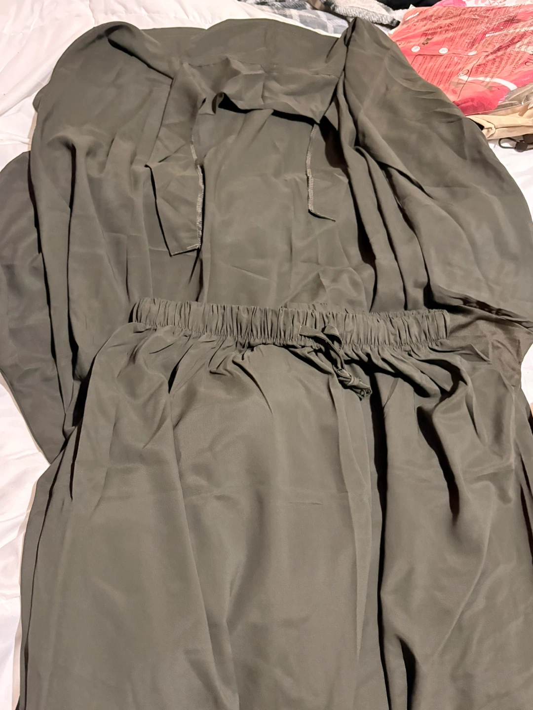 Olive Green Flowy Two-Piece Set JILBAB - photo 3