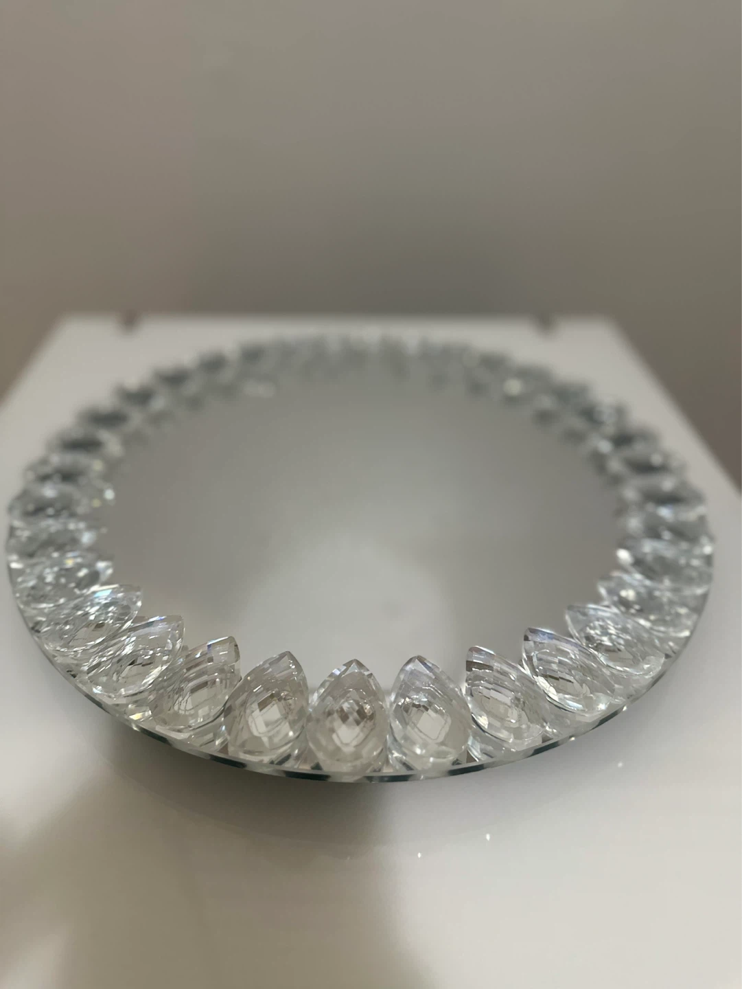 Decorative Crystal Beaded Round Mirror Tray - photo 3