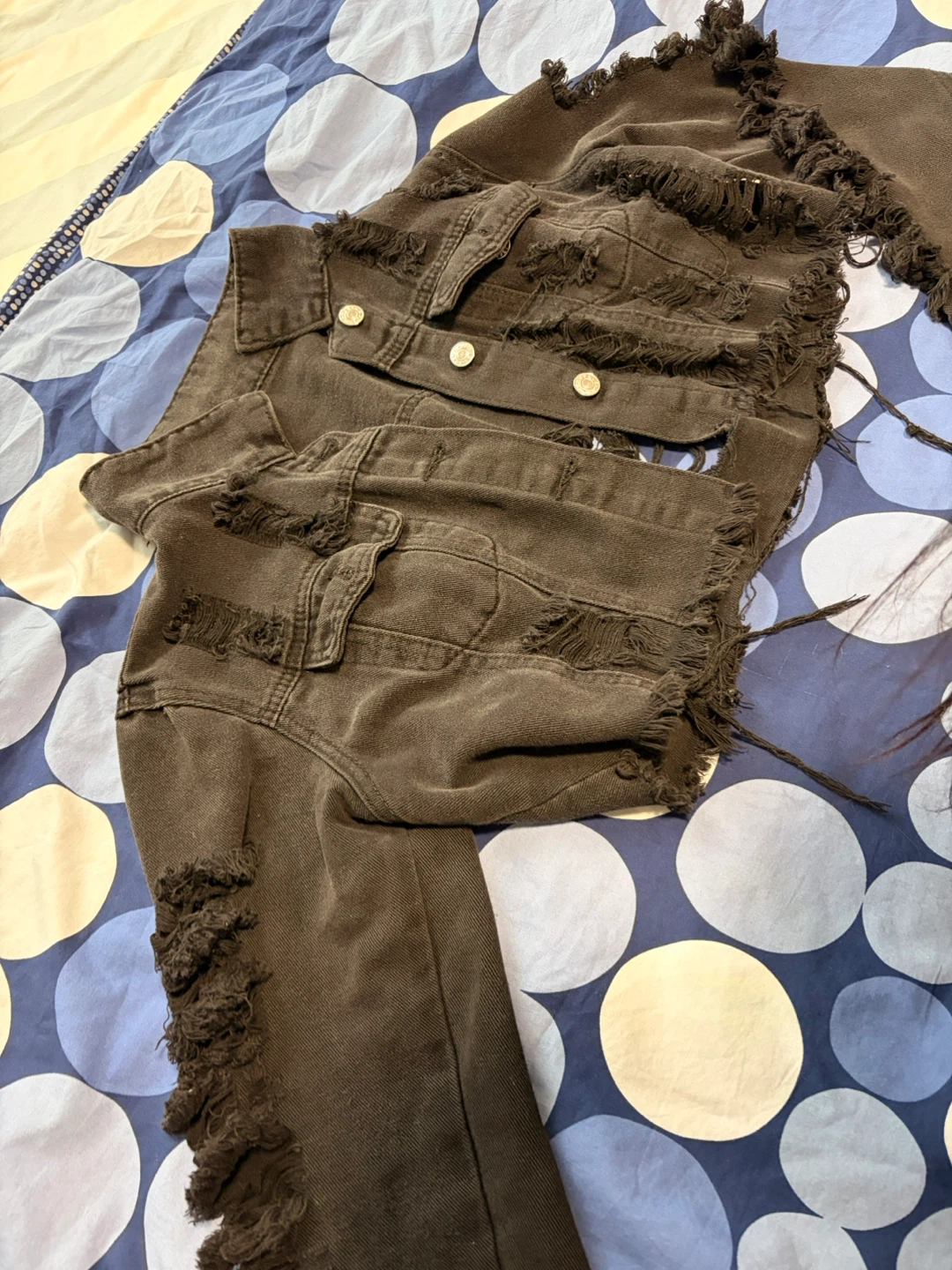 Cropped denim jacket - photo 2