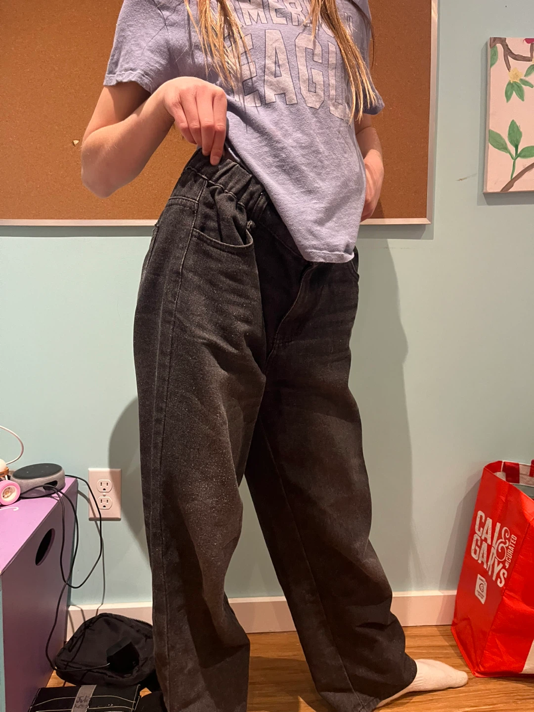 Girl's Black Wide Leg Jeans Size 14Y - photo 3