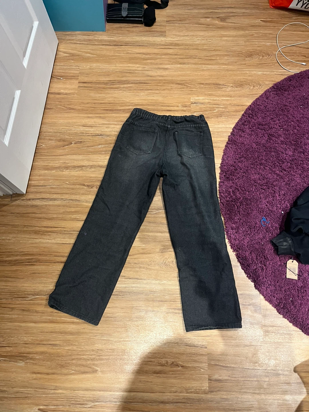 Girl's Black Wide Leg Jeans Size 14Y - photo 2