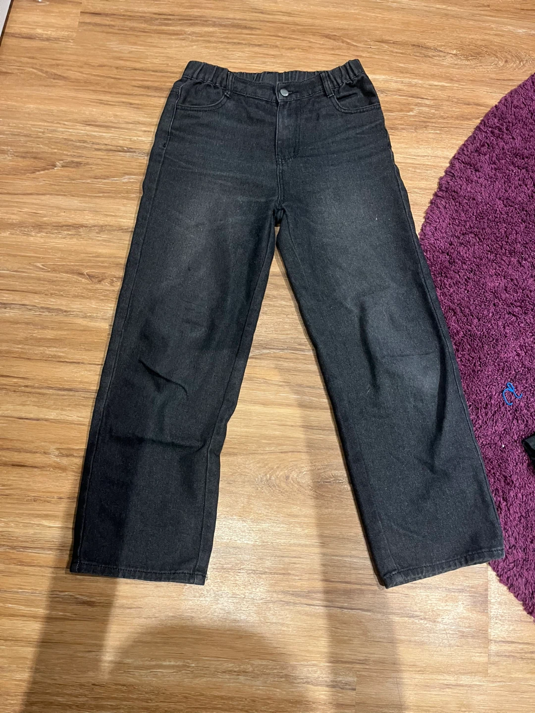 Girl's Black Wide Leg Jeans Size 14Y