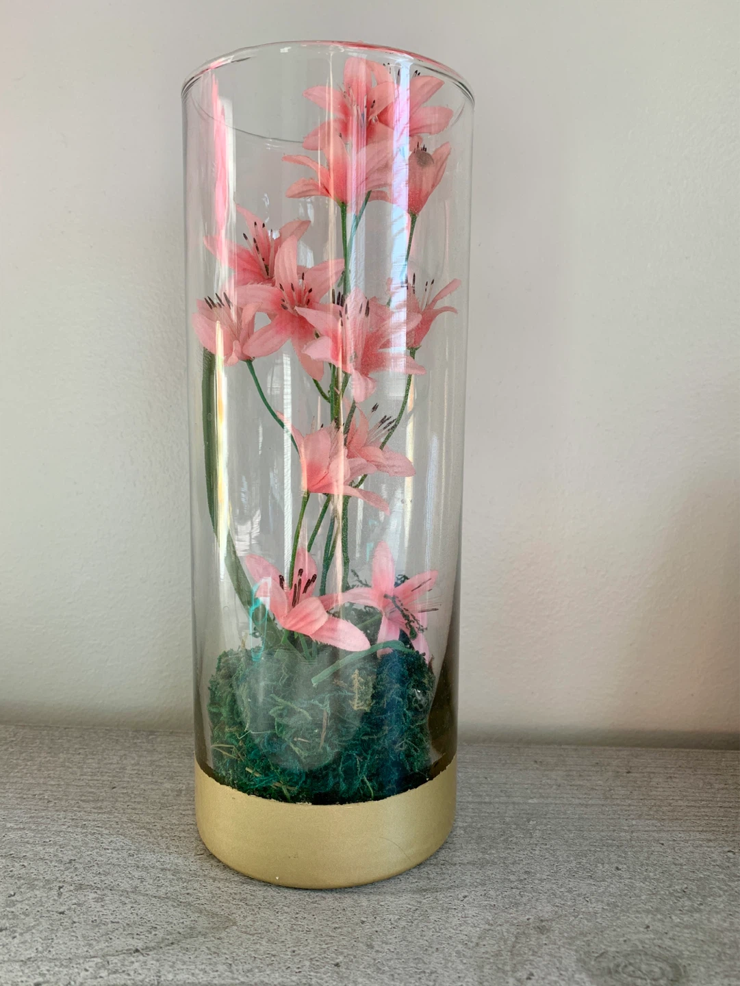 Decorative Glass Vase with Pink Flowers - photo 2