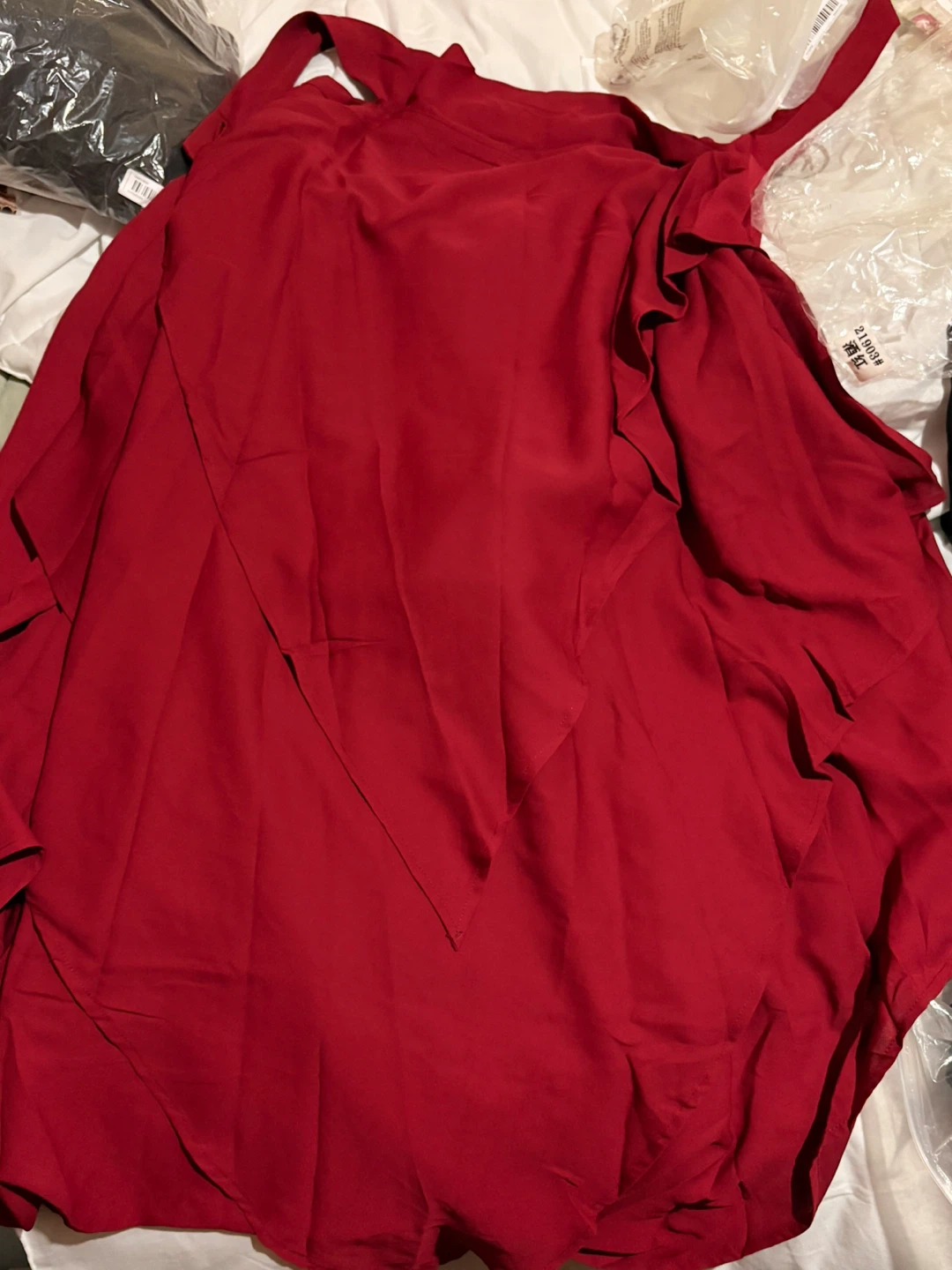 Red Chiffon khimar - photo 2
