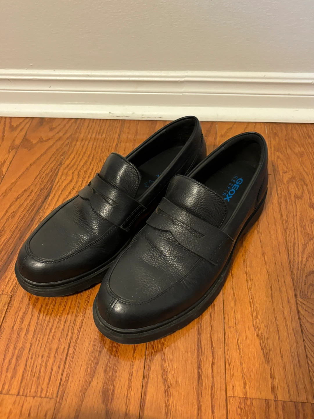 Geox Respira Black Leather Loafer Shoes - Men US Size 9 - photo 3