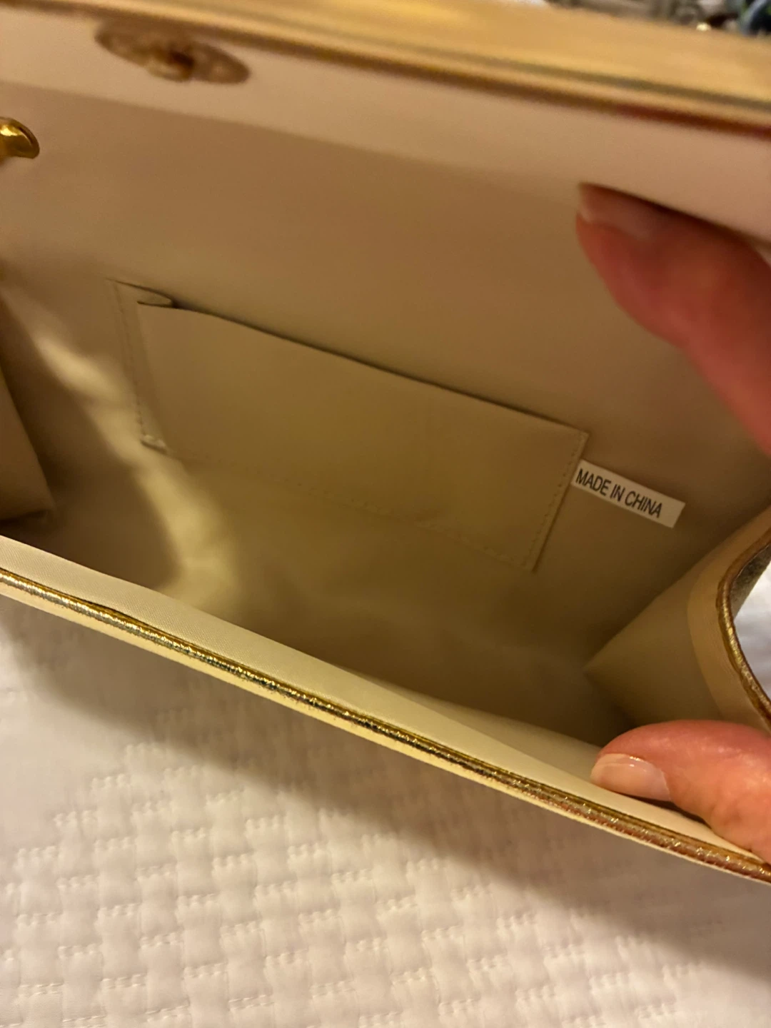 Gold Metallic Clutch with Chain Strap - photo 4