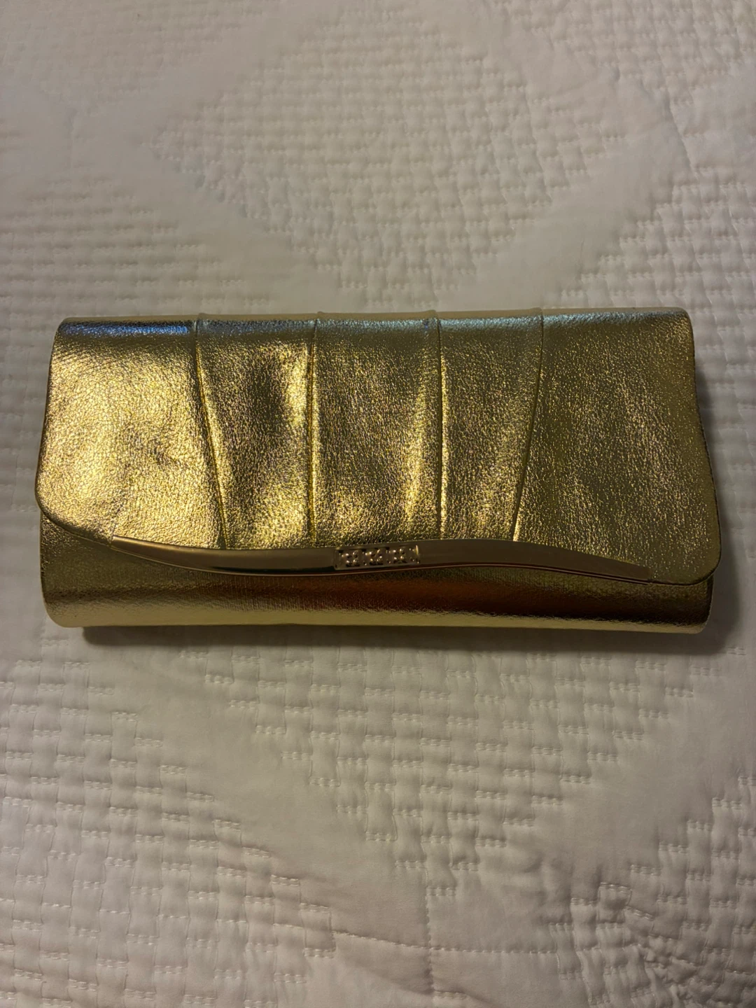 Gold Metallic Clutch with Chain Strap