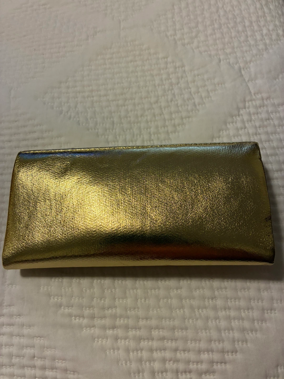 Gold Metallic Clutch with Chain Strap - photo 2