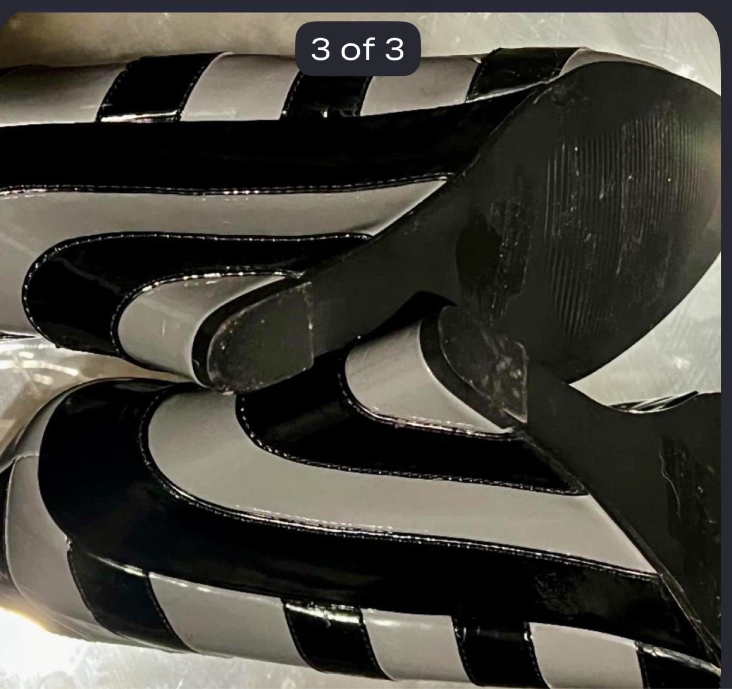 DANGEROUS Women's Striped Wedge Heels - Size 11 - photo 3