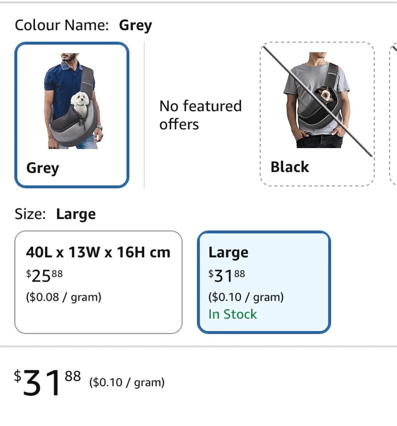 Pet Sling Carrier Large Grey (NEW) - photo 2