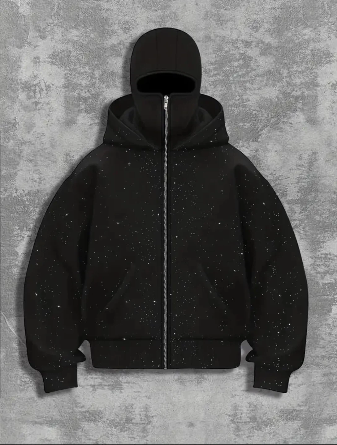 New Black Hoodie with Balaclava