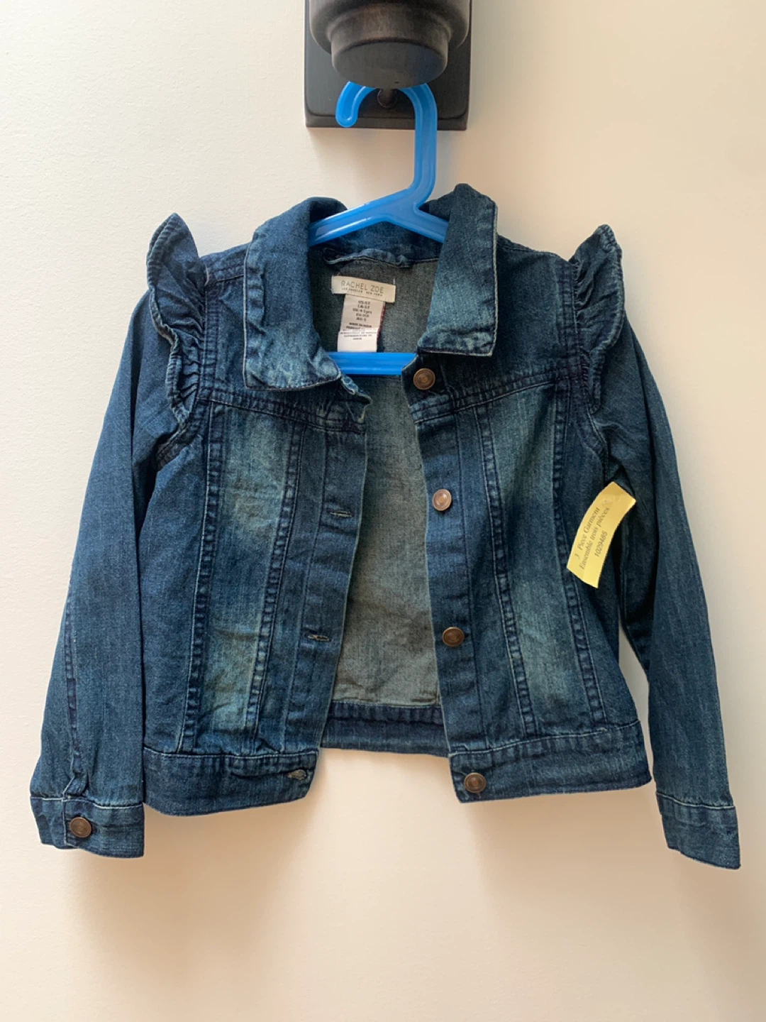 5T Rachel Zoe Girls Denim Jacket with Ruffles