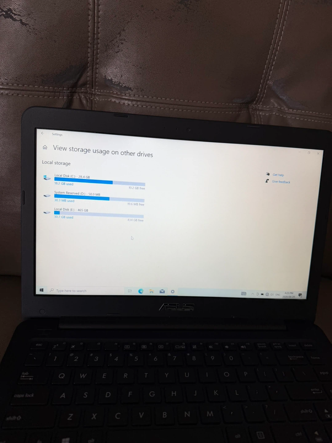 ASUS E402S Laptop 500GB + 32GB eMMC | 4GB RAM | Windows 10 - photo 2