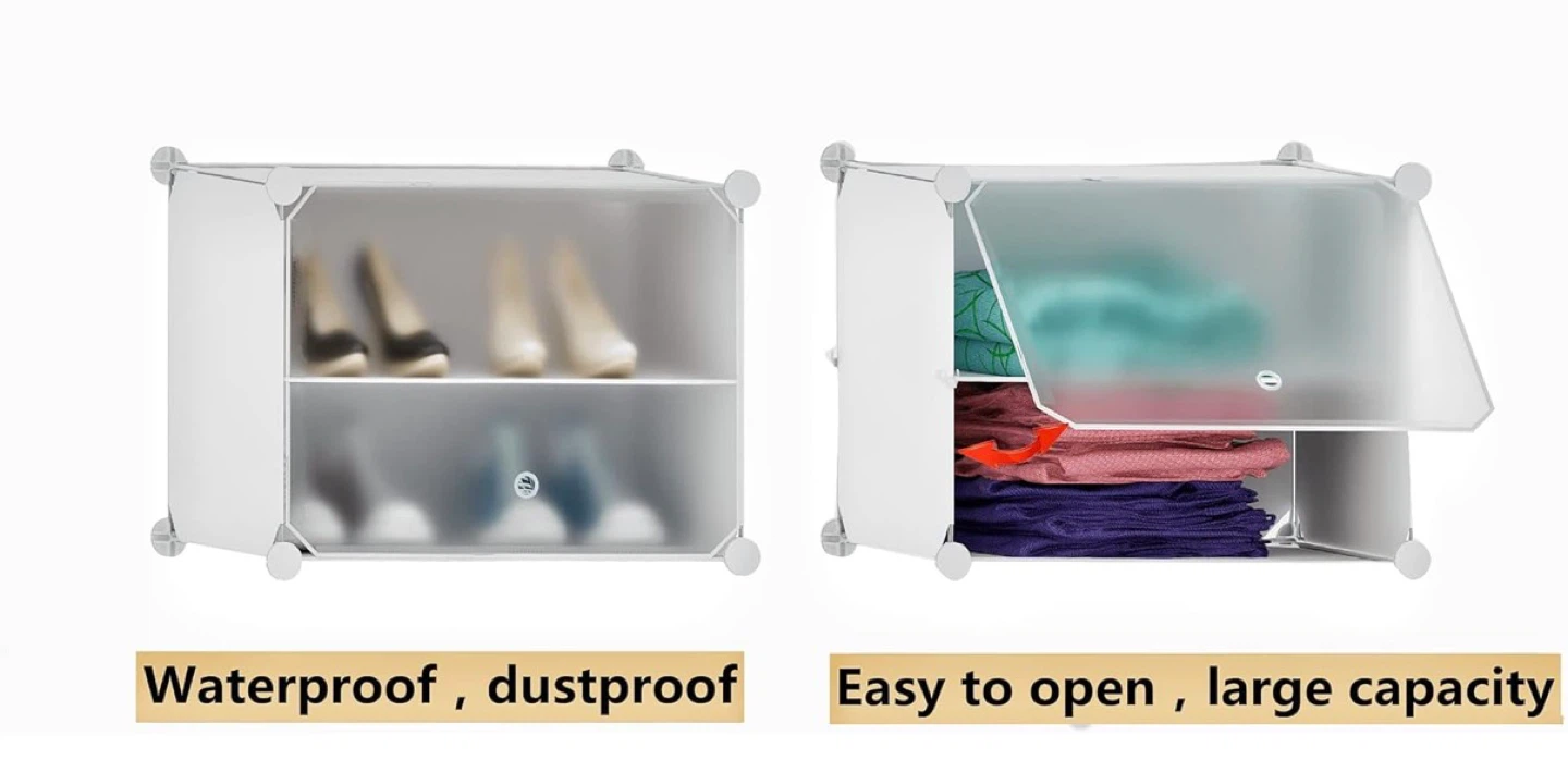 Shoe Rack 32 Pair Shoe Storage Cabinet with Door - photo 5
