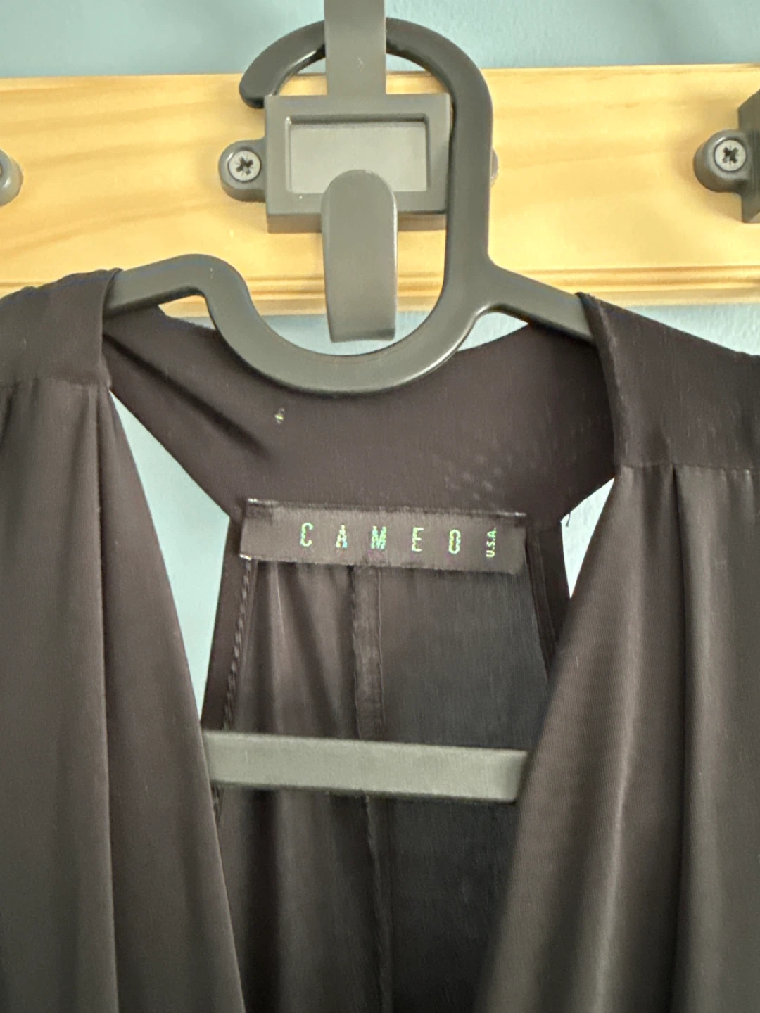 CAMEO Black V-Neck Ruched Maxi Dress - photo 2