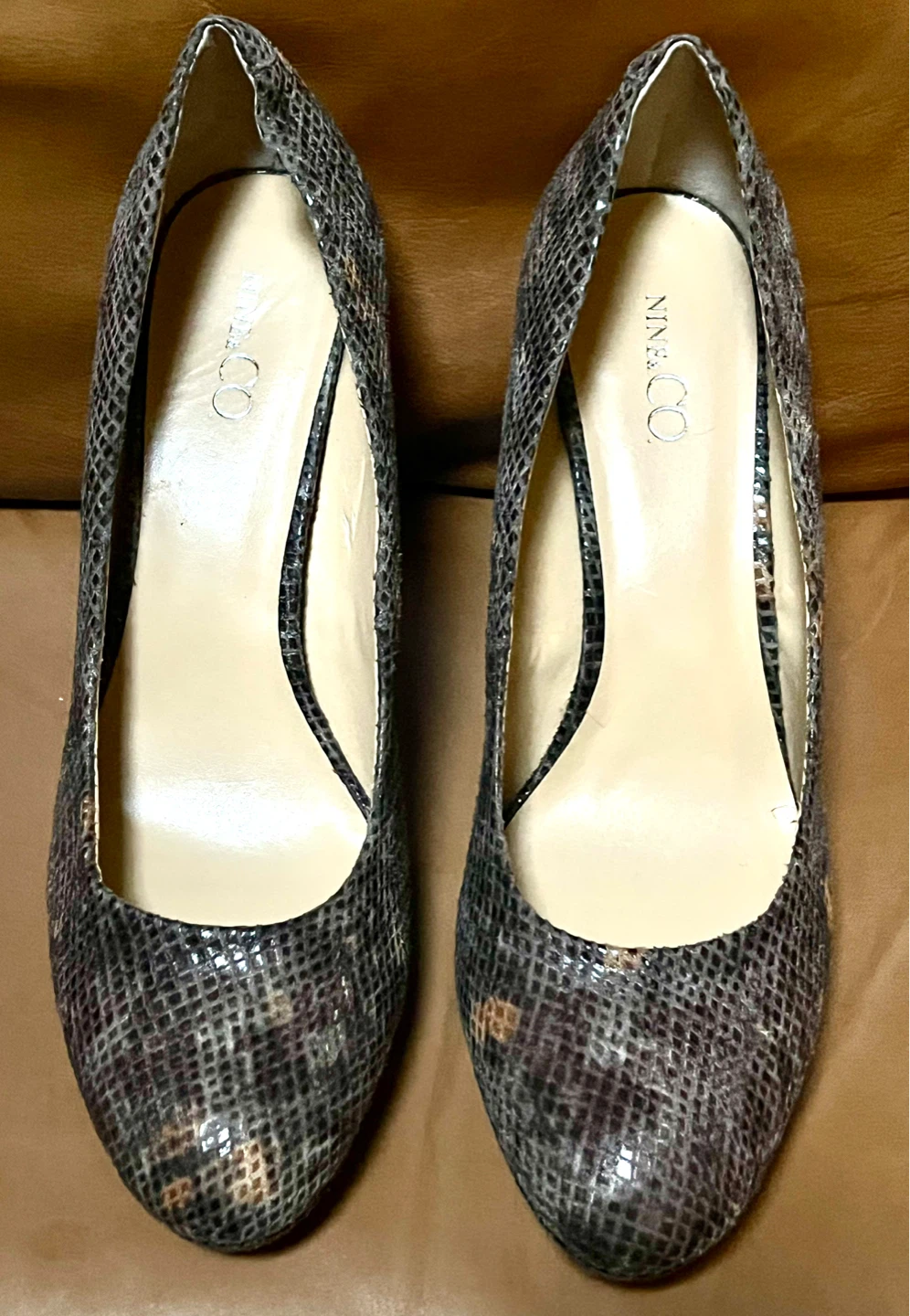 Women's Snake Print Heels Nine & CO.
